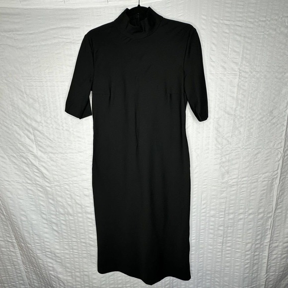 Michael Kors Dress Womens 8 Black Vintage Made In Italy Sheath Midi Short Sleeve - Picture 1 of 11